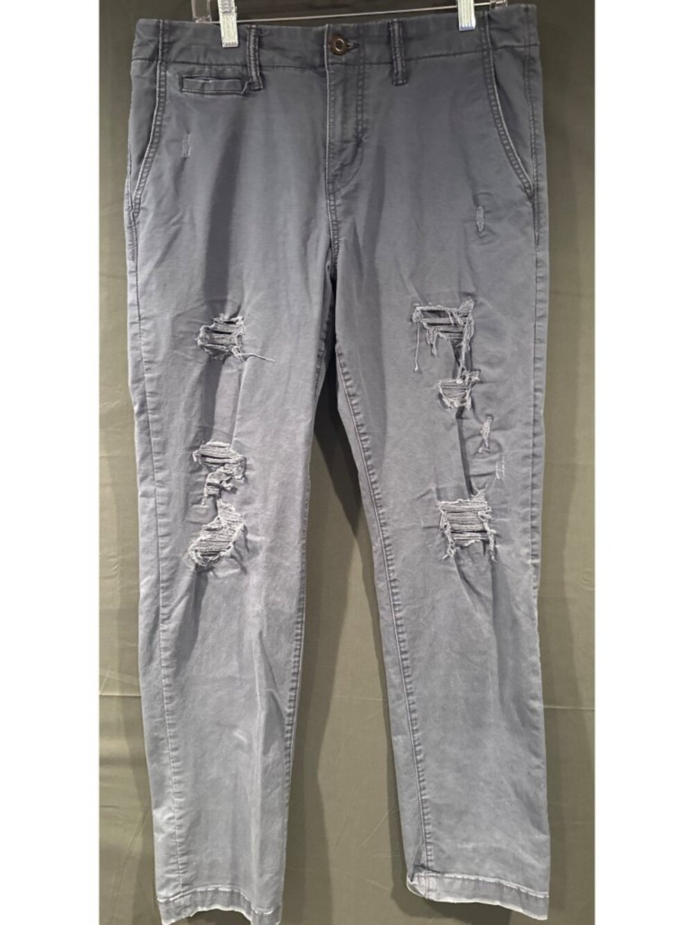 Aeropostale Mens 34 Y2K Distressed Ripped Jeans Blue Gray Skater Grunge Preppy